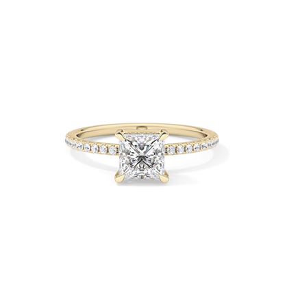 Princess Hidden Halo & Pave Lab Grown Diamond Engagement Ring