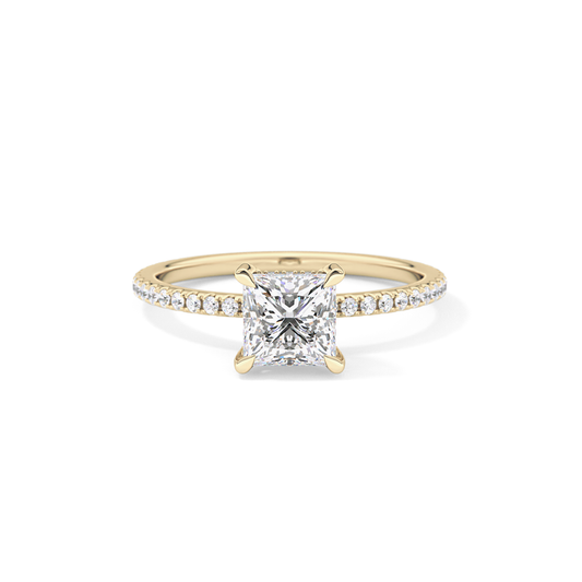 Princess Hidden Halo & Pave Lab Grown Diamond Engagement Ring
