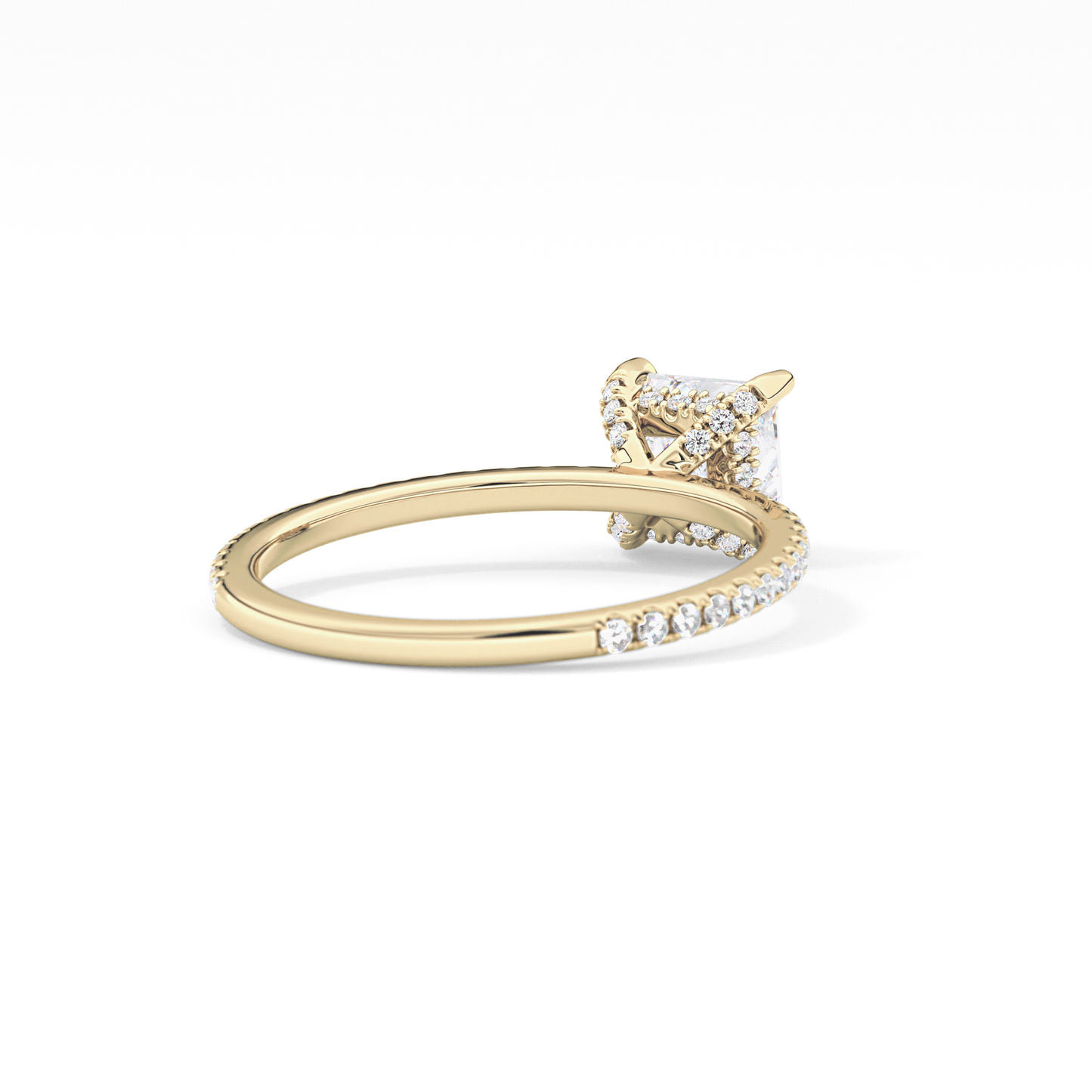 Princess Hidden Halo & Pave Lab Grown Diamond Engagement Ring