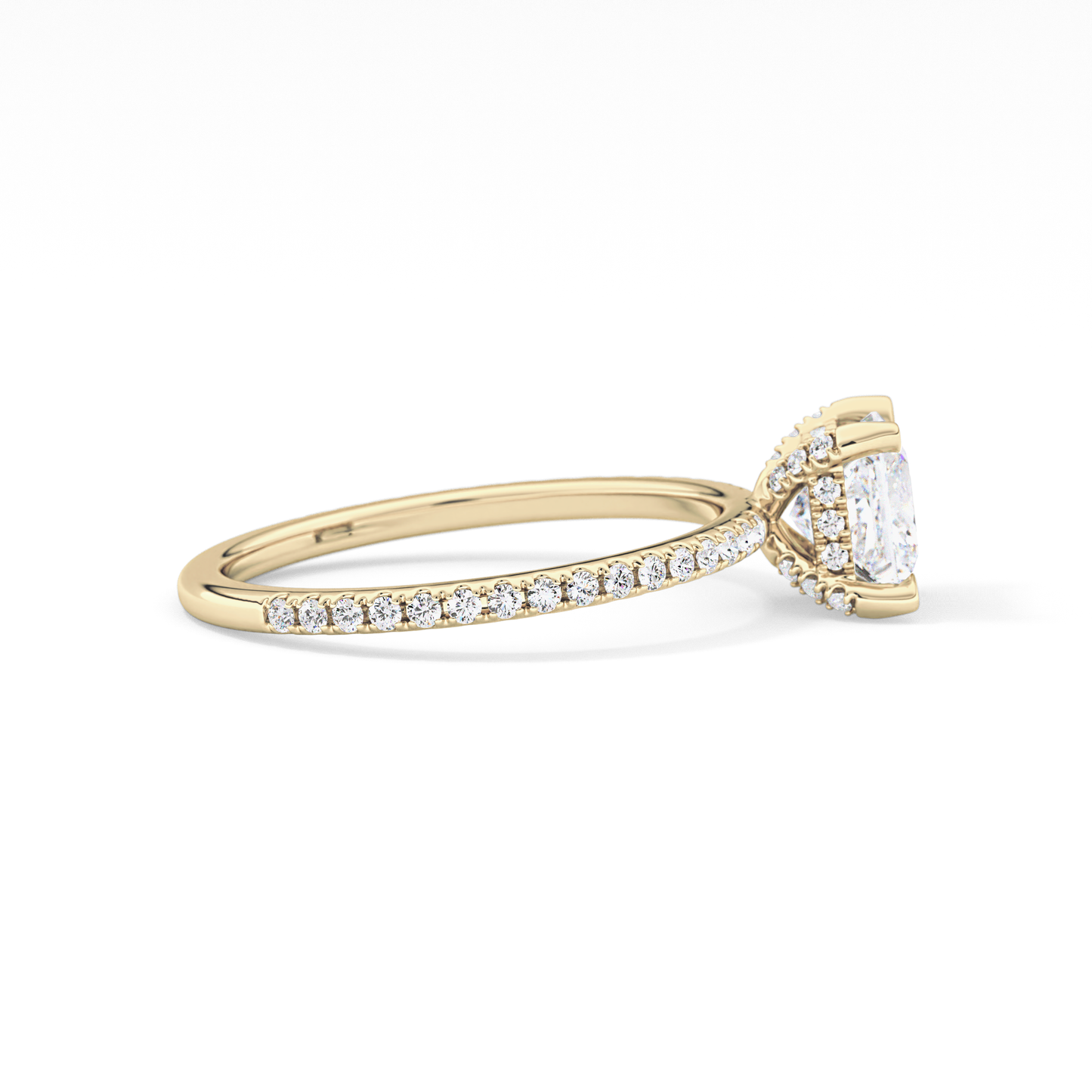 Princess Hidden Halo & Pave Lab Grown Diamond Engagement Ring