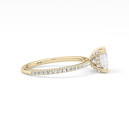 Princess Hidden Halo & Pave Lab Grown Diamond Engagement Ring