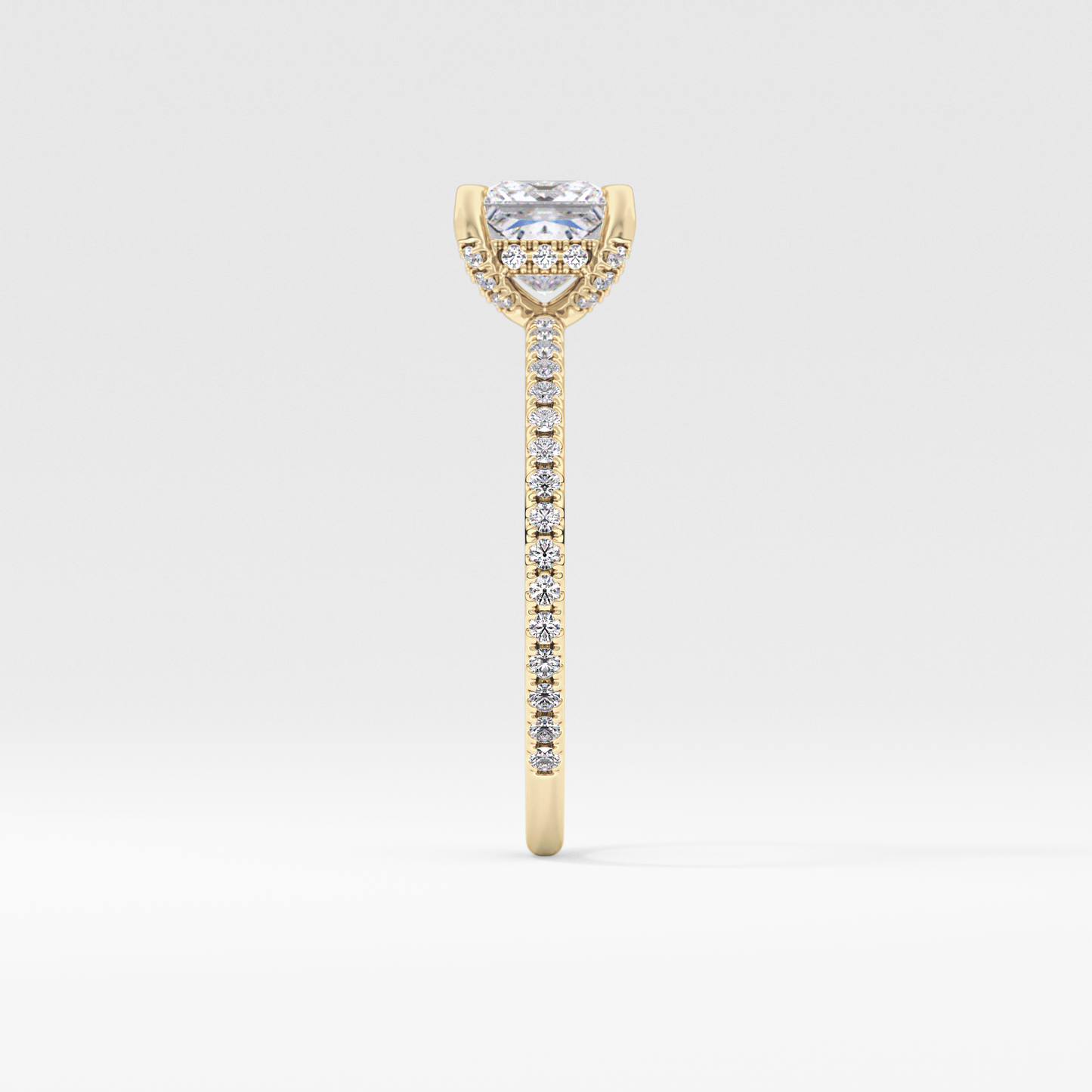 Princess Hidden Halo & Pave Lab Grown Diamond Engagement Ring