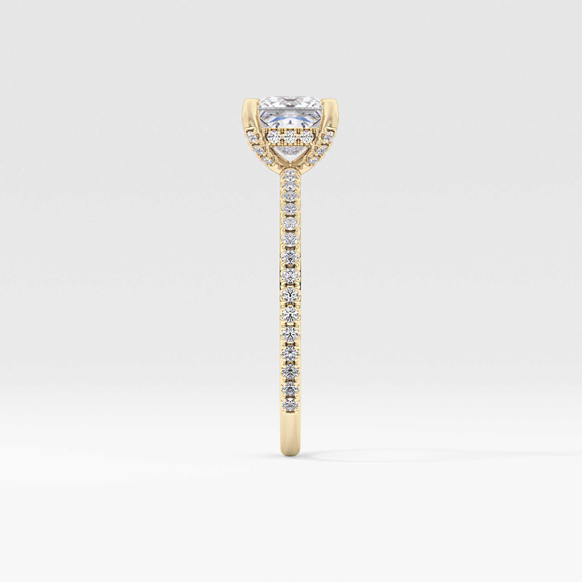 Princess Hidden Halo & Pave Lab Grown Diamond Engagement Ring