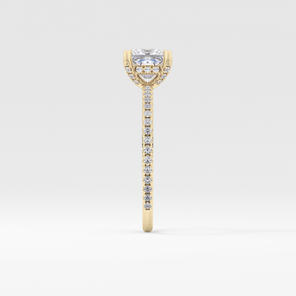 Princess Hidden Halo & Pave Lab Grown Diamond Engagement Ring