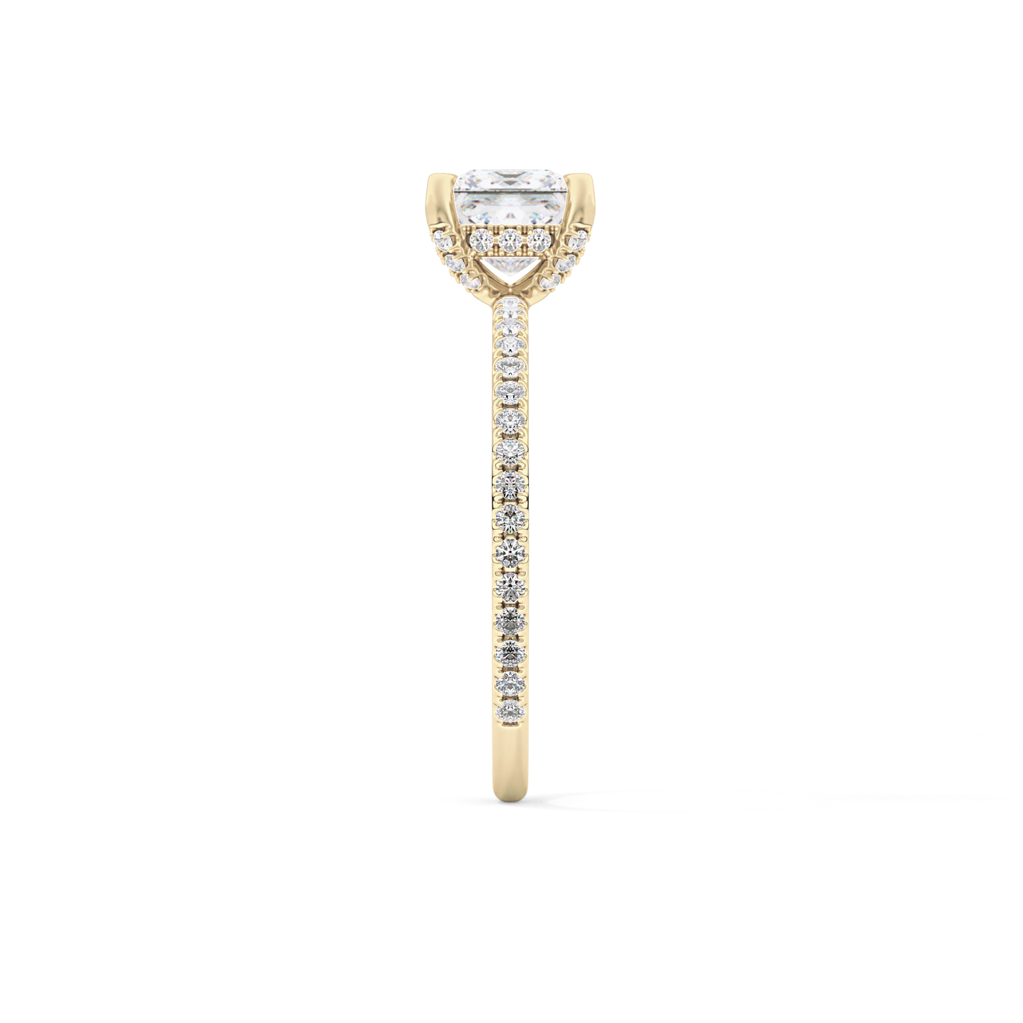 Princess Hidden Halo & Pave Lab Grown Diamond Engagement Ring