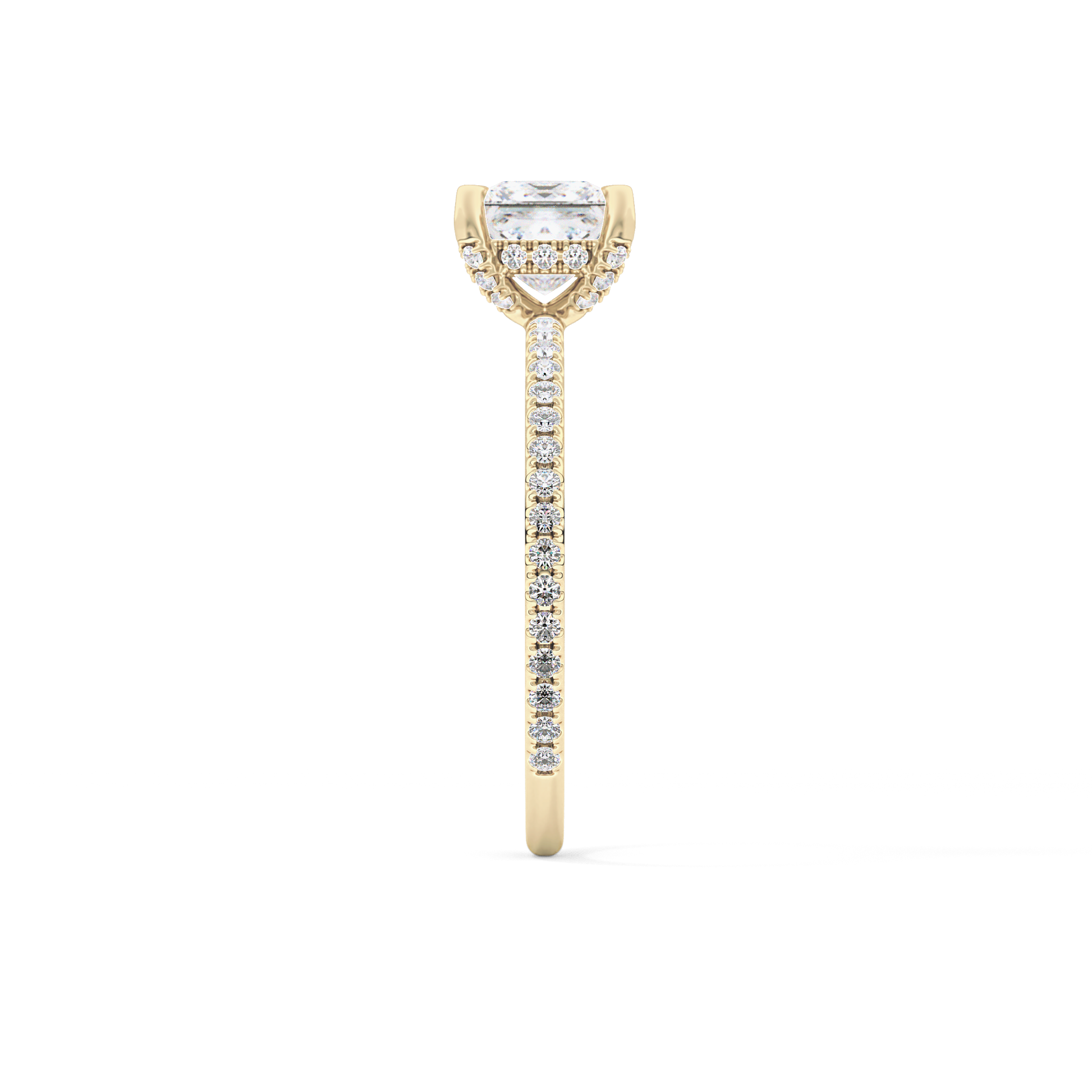 Princess Hidden Halo & Pave Lab Grown Diamond Engagement Ring