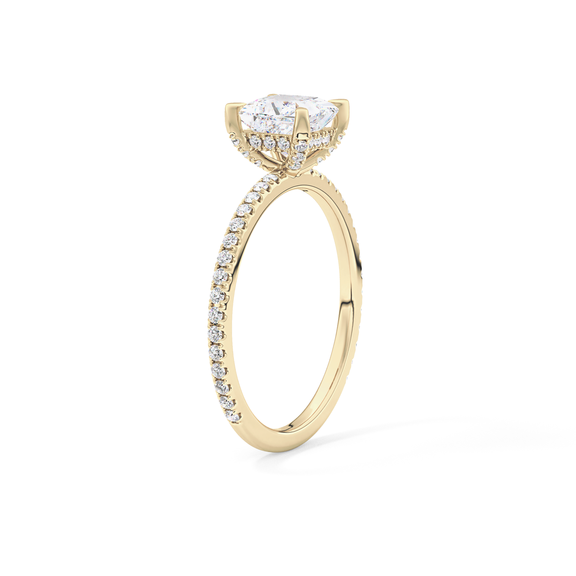 Princess Hidden Halo & Pave Lab Grown Diamond Engagement Ring