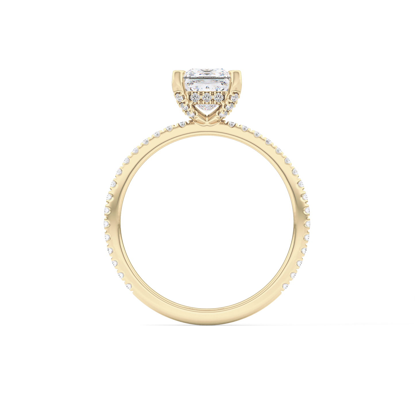 Princess Hidden Halo & Pave Lab Grown Diamond Engagement Ring