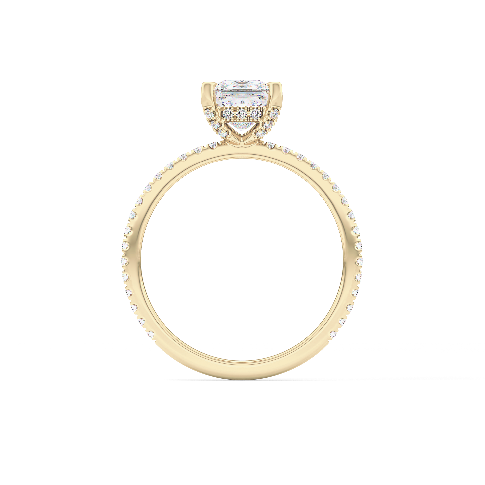 Princess Hidden Halo & Pave Lab Grown Diamond Engagement Ring