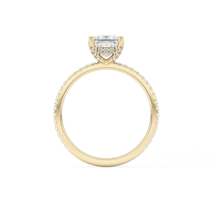 Princess Hidden Halo & Pave Lab Grown Diamond Engagement Ring