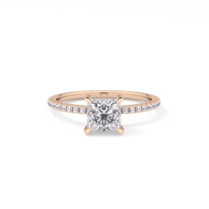 Princess Hidden Halo & Pave Lab Grown Diamond Engagement Ring