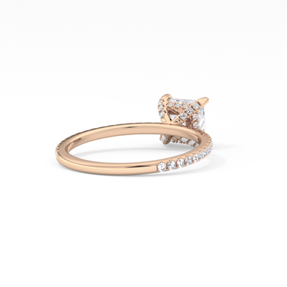 Princess Hidden Halo & Pave Lab Grown Diamond Engagement Ring