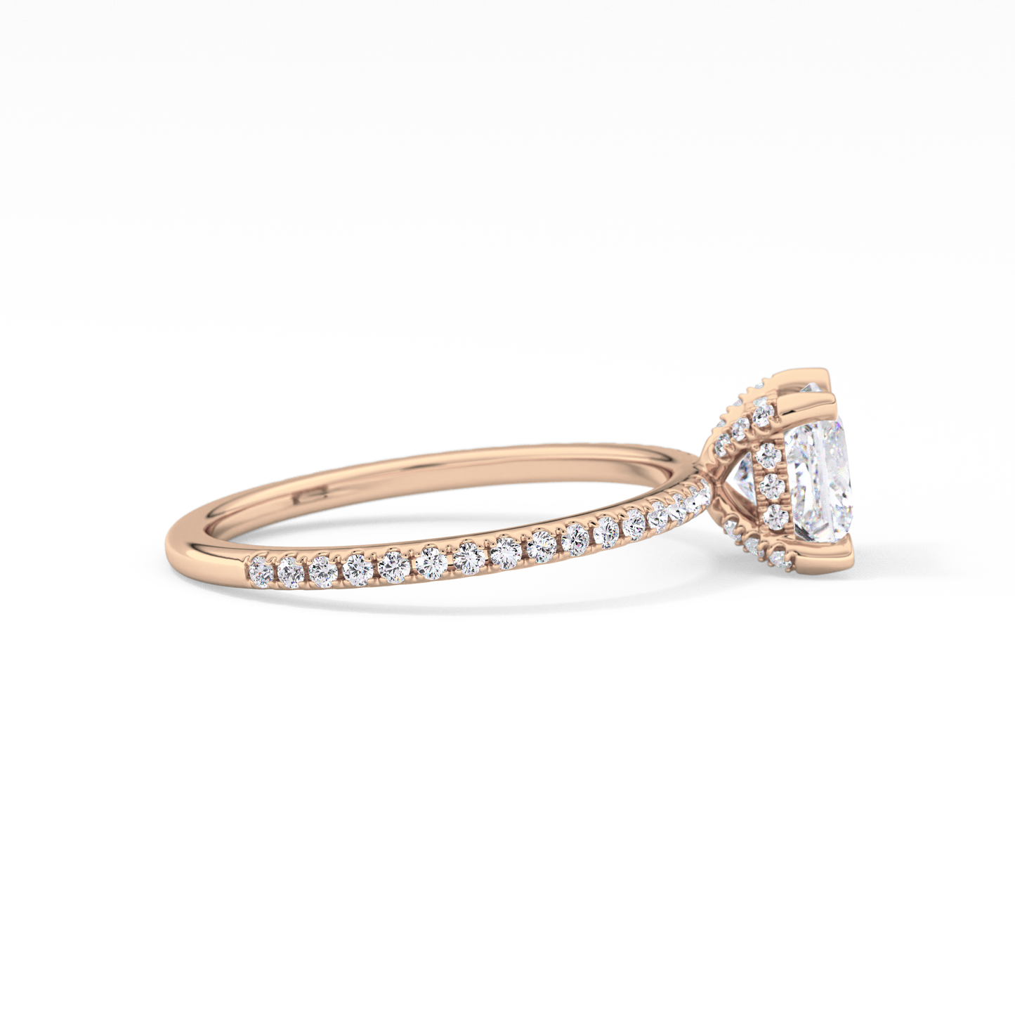 Princess Hidden Halo & Pave Lab Grown Diamond Engagement Ring
