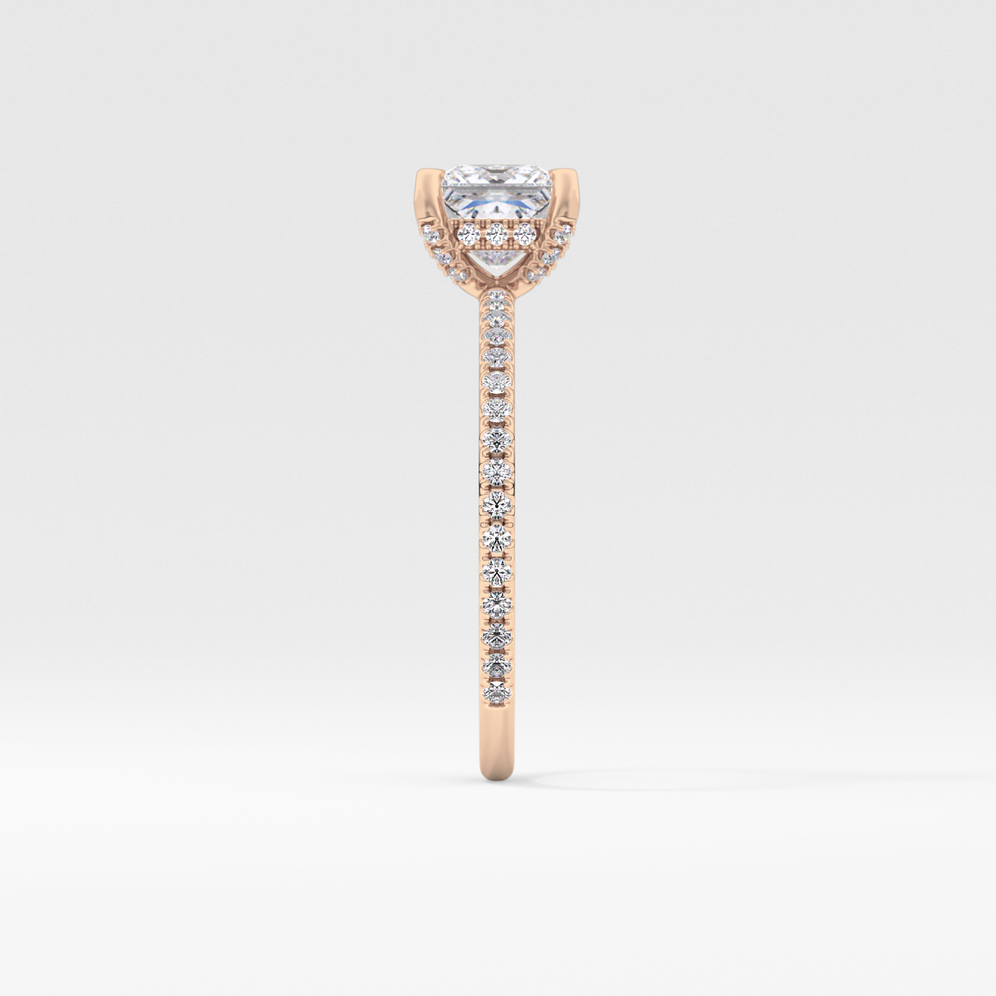 Princess Hidden Halo & Pave Lab Grown Diamond Engagement Ring