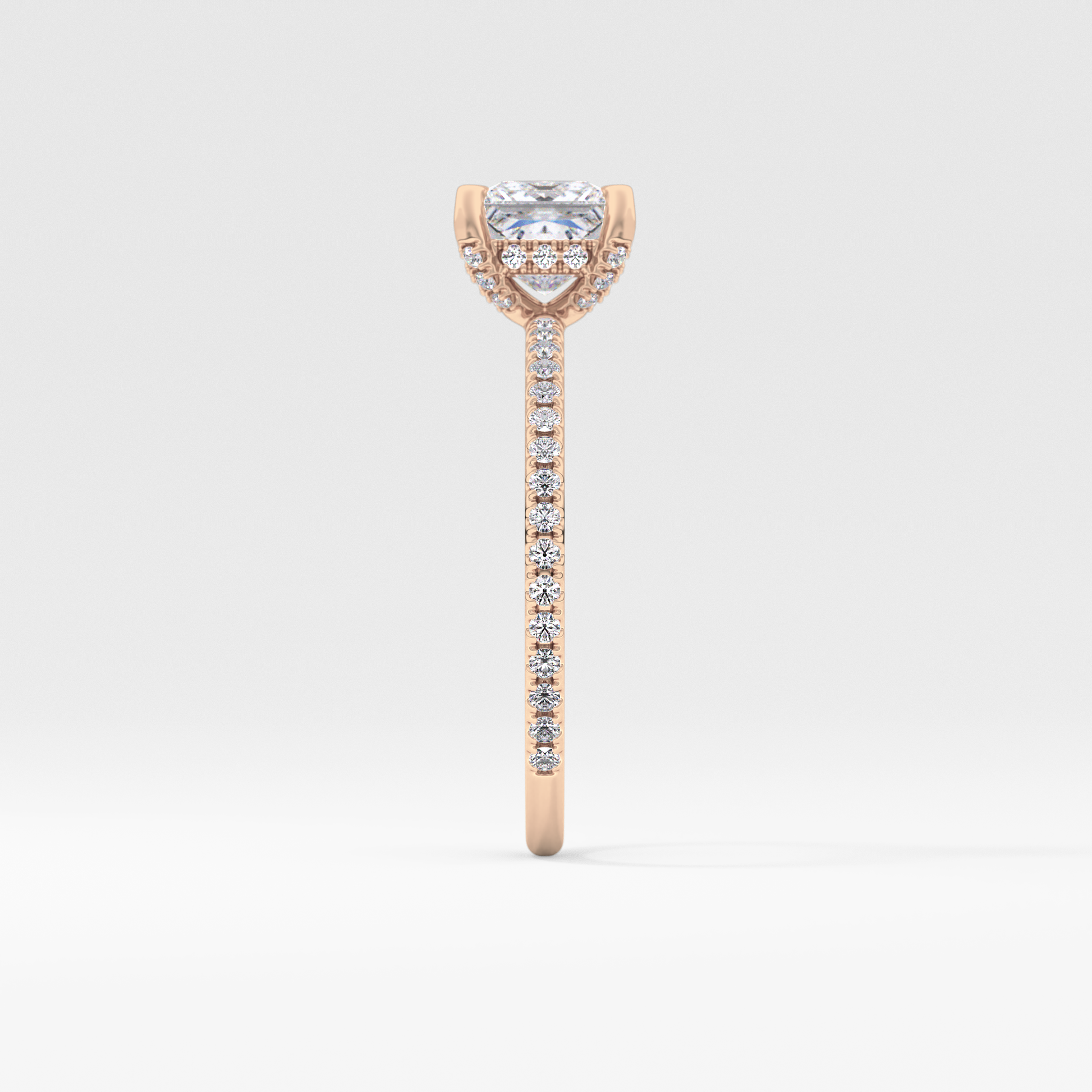 Princess Hidden Halo & Pave Lab Grown Diamond Engagement Ring