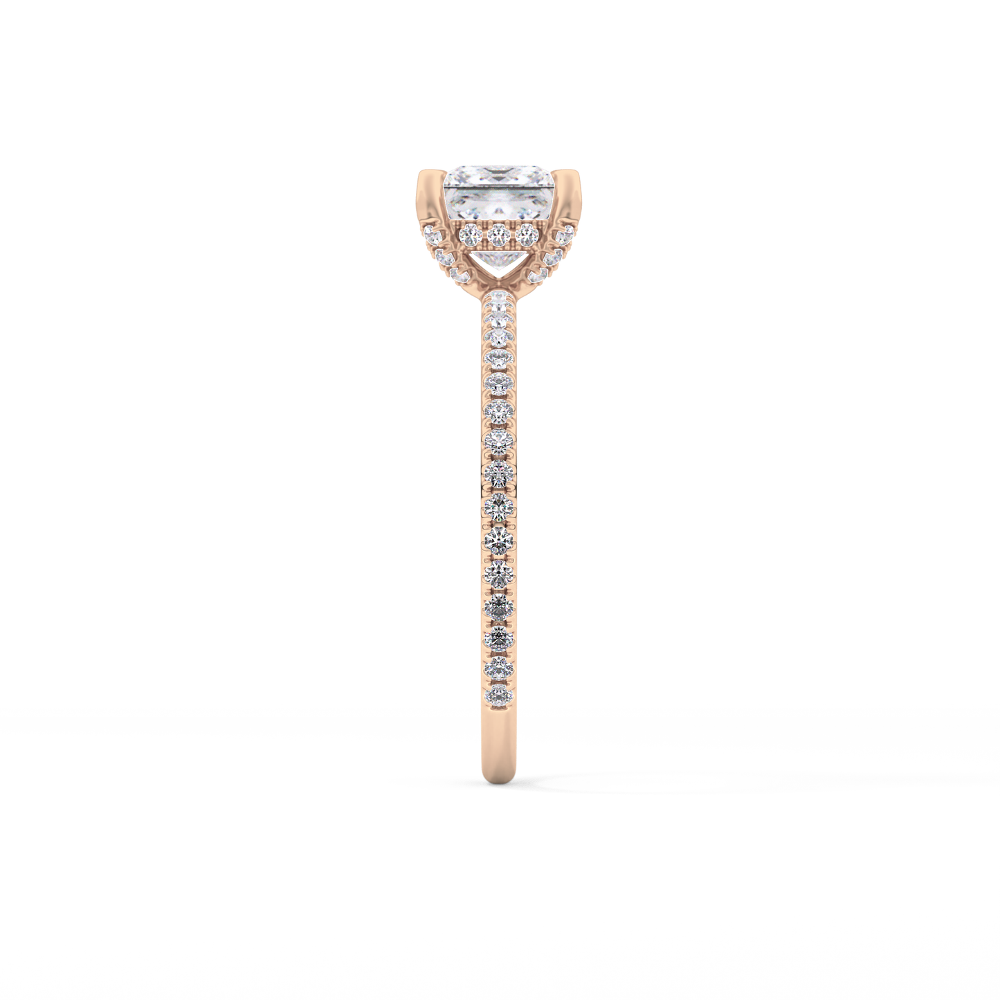Princess Hidden Halo & Pave Lab Grown Diamond Engagement Ring