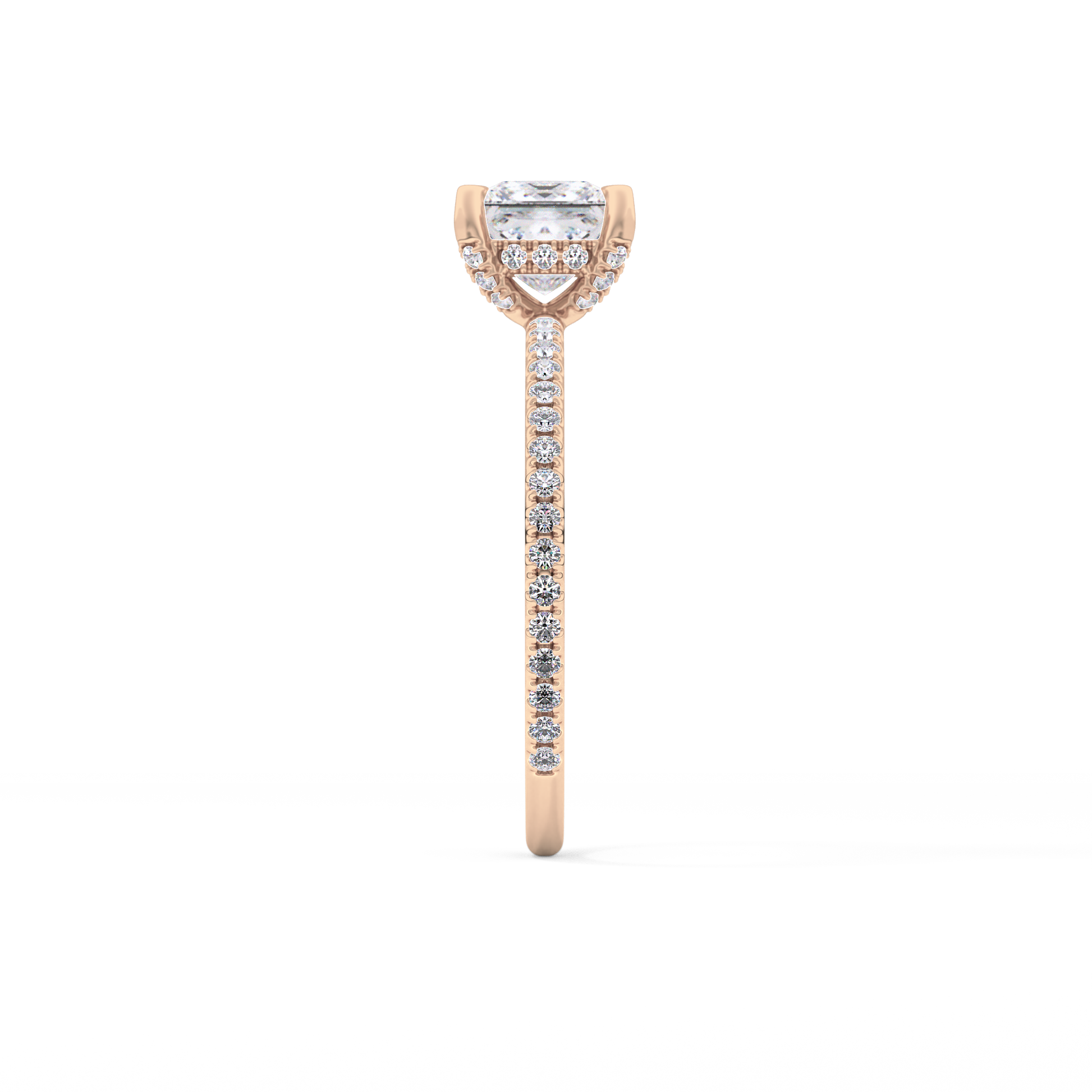 Princess Hidden Halo & Pave Lab Grown Diamond Engagement Ring