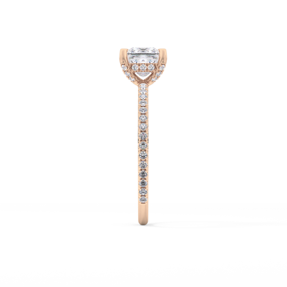 Princess Hidden Halo & Pave Lab Grown Diamond Engagement Ring