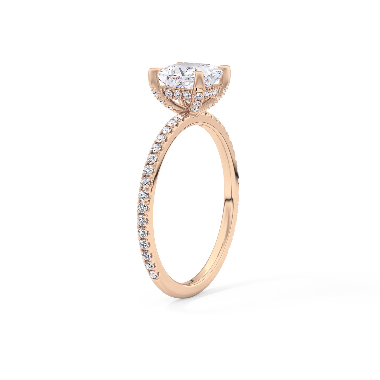 Princess Hidden Halo & Pave Lab Grown Diamond Engagement Ring