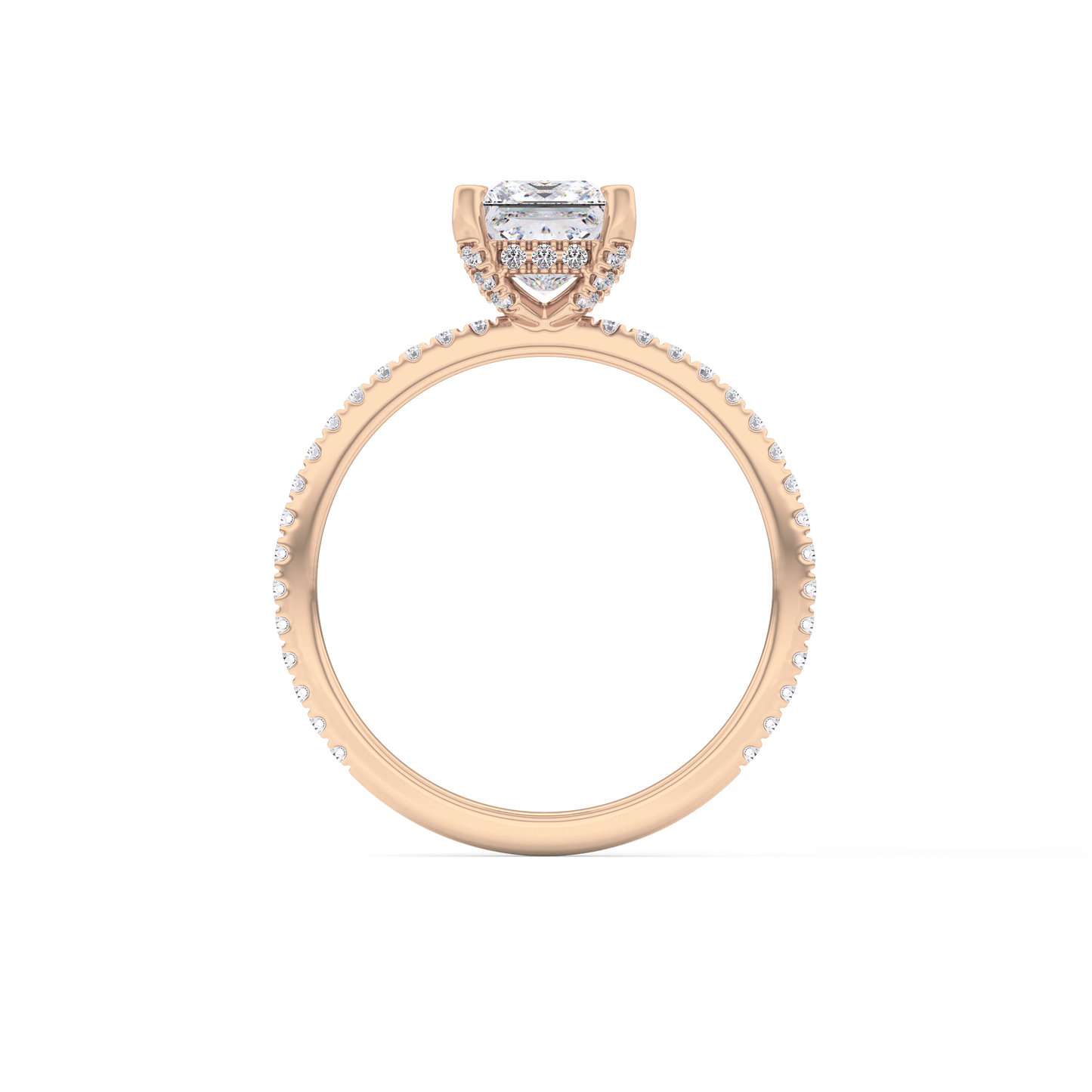 Princess Hidden Halo & Pave Lab Grown Diamond Engagement Ring