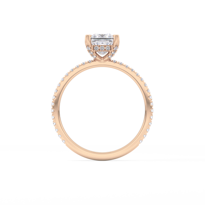 Princess Hidden Halo & Pave Lab Grown Diamond Engagement Ring