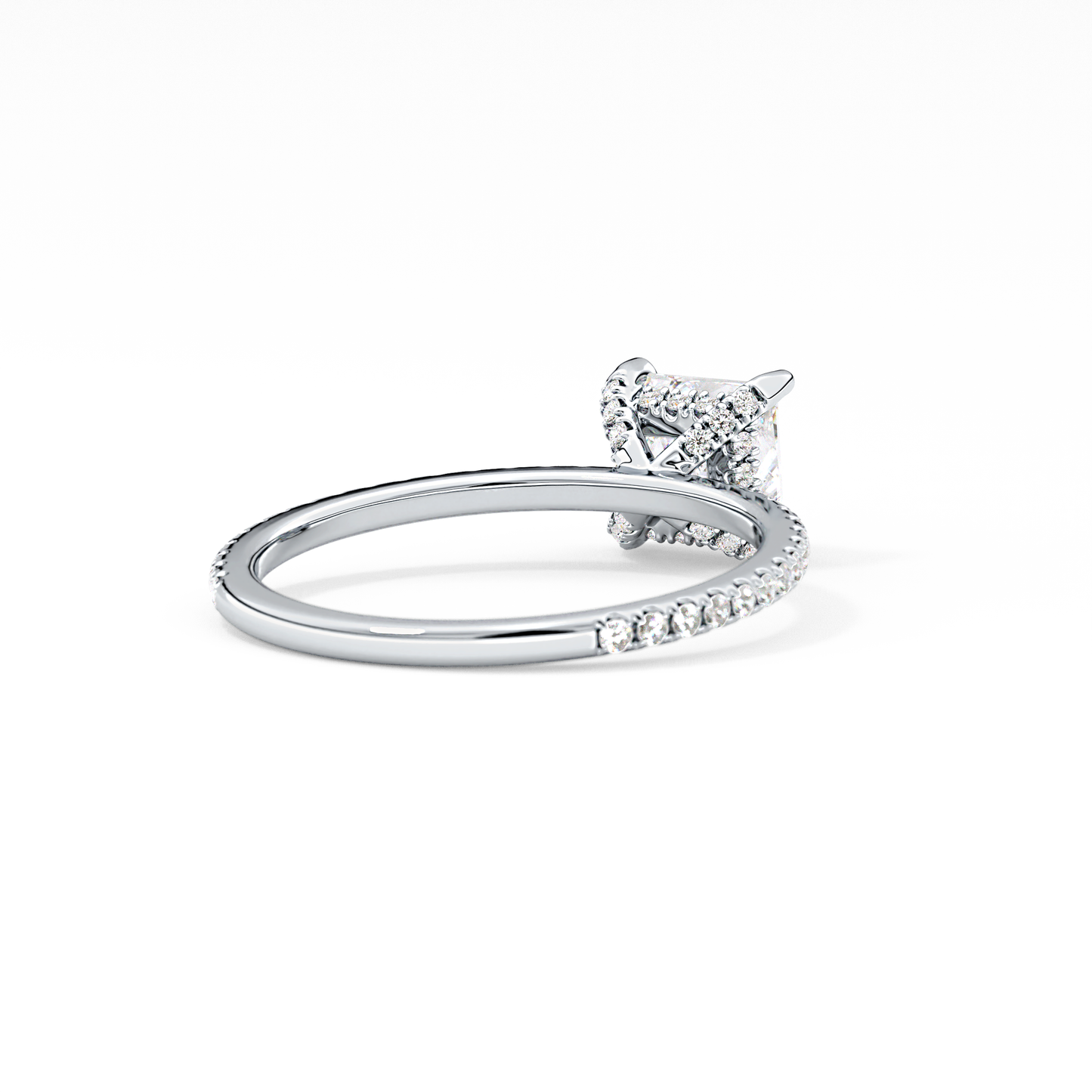Princess Hidden Halo & Pave Lab Grown Diamond Engagement Ring