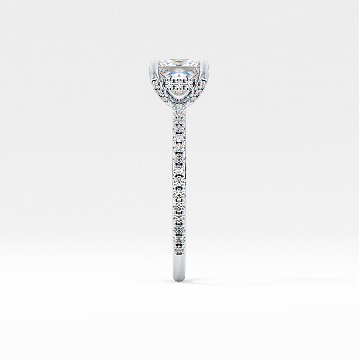 Princess Hidden Halo & Pave Lab Grown Diamond Engagement Ring