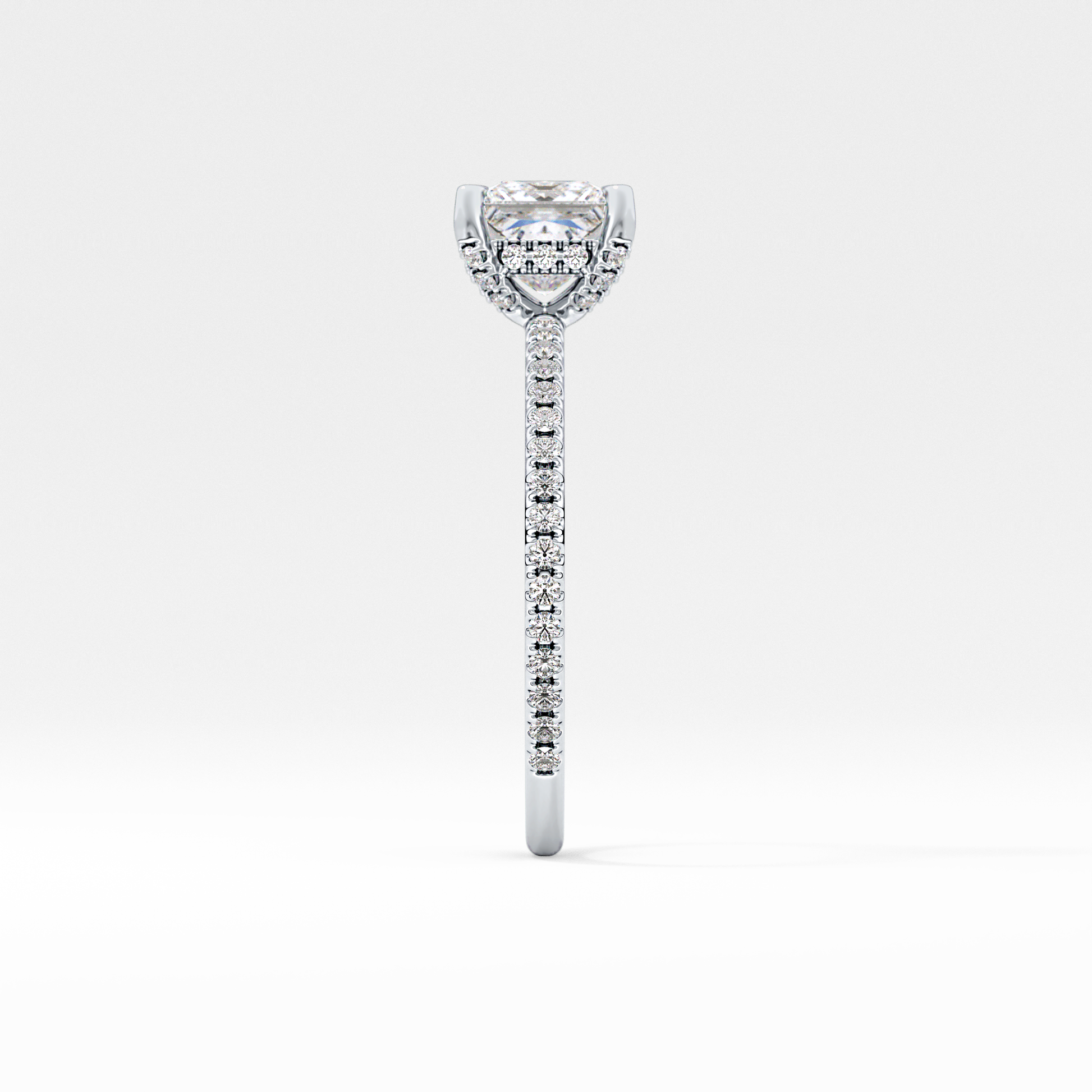 Princess Hidden Halo & Pave Lab Grown Diamond Engagement Ring