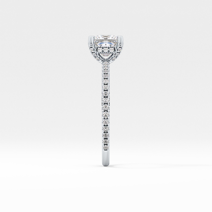 Princess Hidden Halo & Pave Lab Grown Diamond Engagement Ring