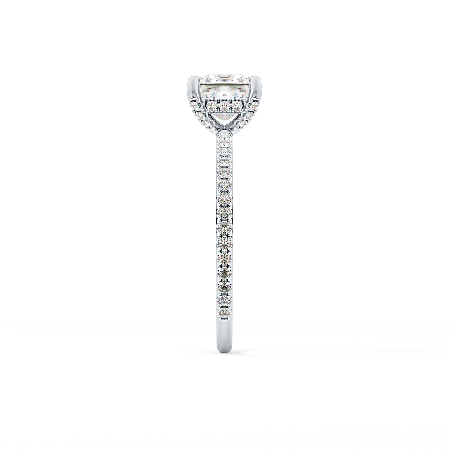 Princess Hidden Halo & Pave Lab Grown Diamond Engagement Ring