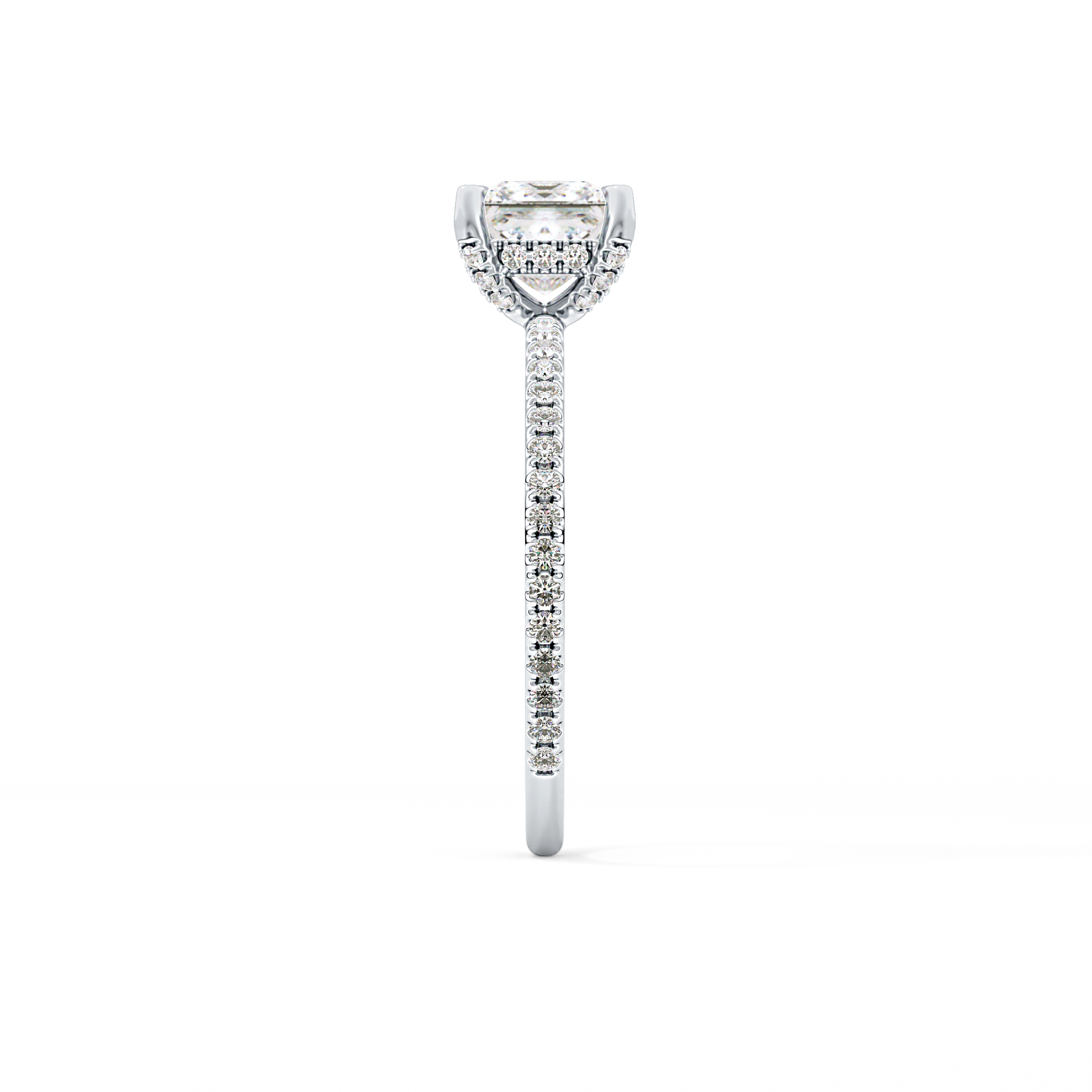 Princess Hidden Halo & Pave Lab Grown Diamond Engagement Ring