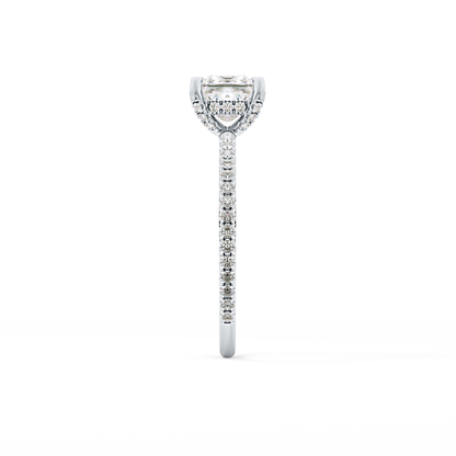 Princess Hidden Halo & Pave Lab Grown Diamond Engagement Ring