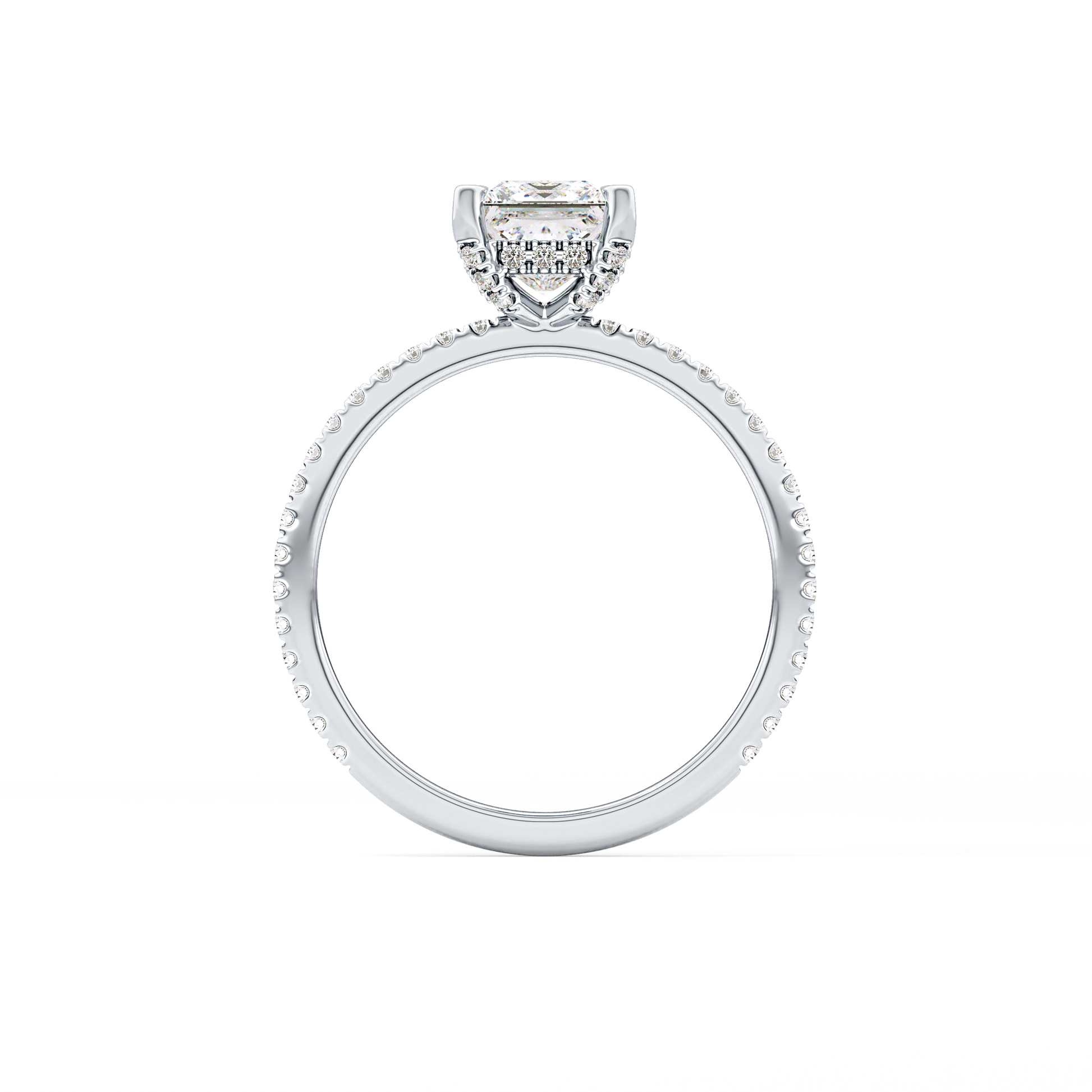 Princess Hidden Halo & Pave Lab Grown Diamond Engagement Ring