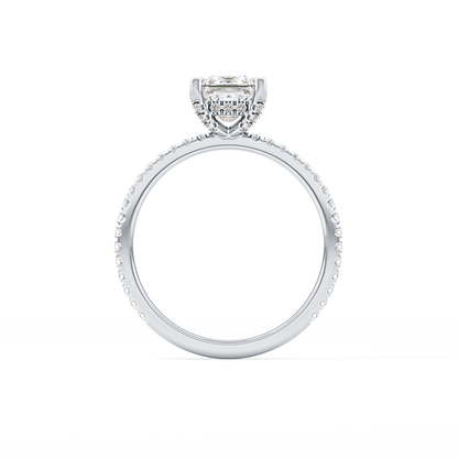 Princess Hidden Halo & Pave Lab Grown Diamond Engagement Ring