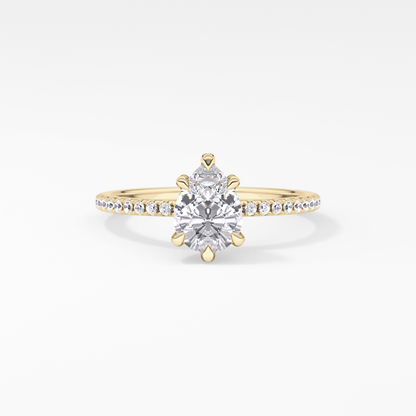 Pear Hidden Halo & Pave Lab Grown Diamond Engagement Ring