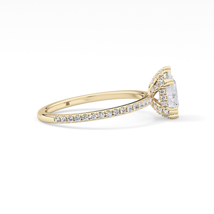 Pear Hidden Halo & Pave Lab Grown Diamond Engagement Ring