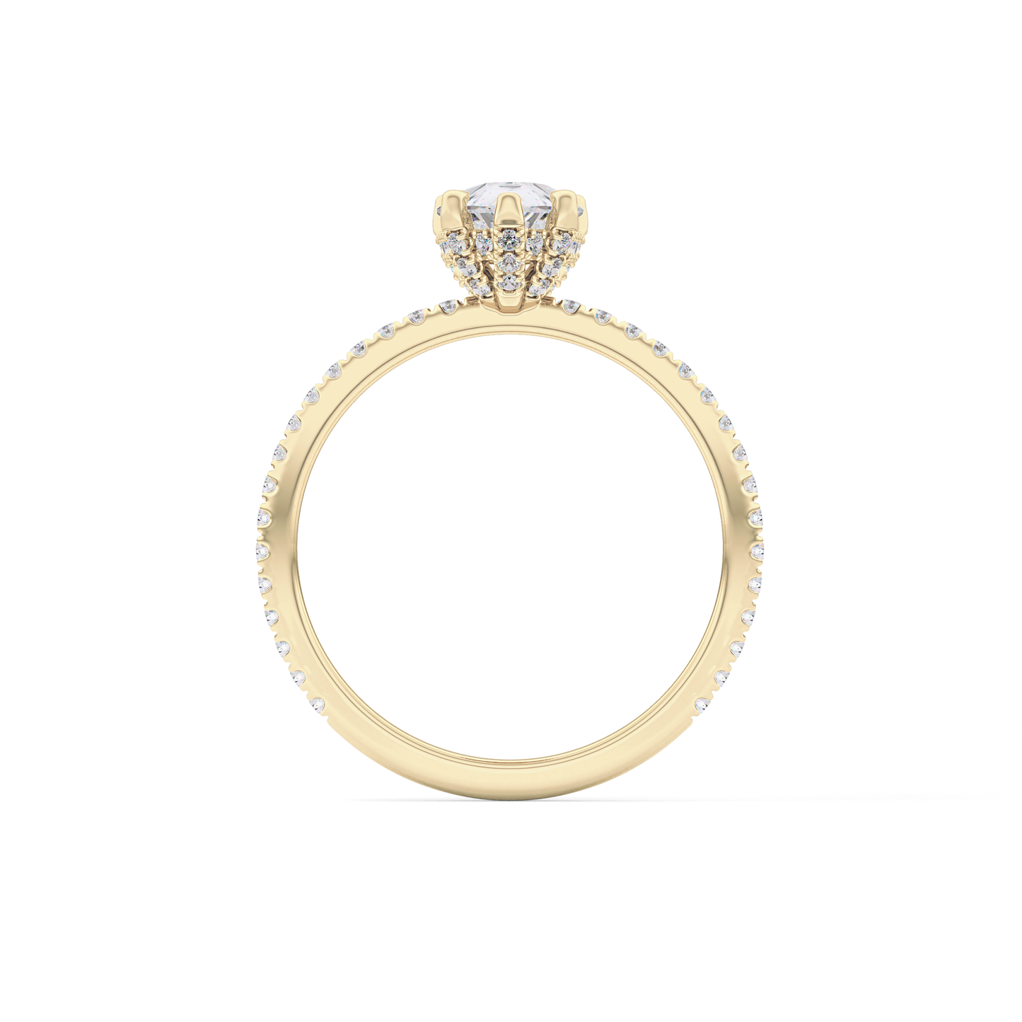 Pear Hidden Halo & Pave Lab Grown Diamond Engagement Ring