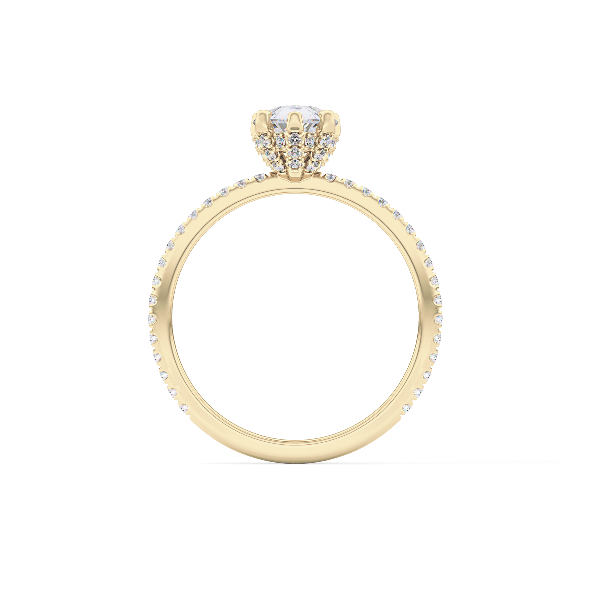 Pear Hidden Halo & Pave Lab Grown Diamond Engagement Ring