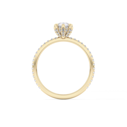 Pear Hidden Halo & Pave Lab Grown Diamond Engagement Ring