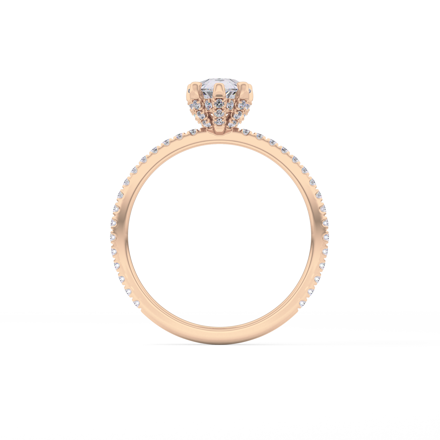 Pear Hidden Halo & Pave Lab Grown Diamond Engagement Ring