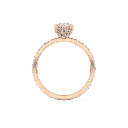Pear Hidden Halo & Pave Lab Grown Diamond Engagement Ring