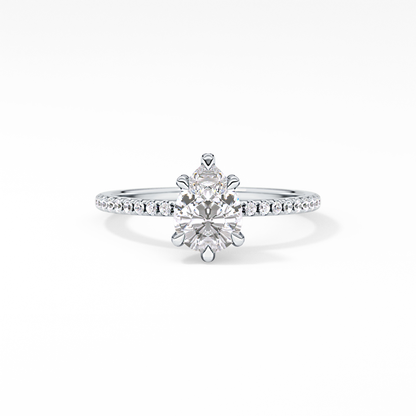 Pear Hidden Halo & Pave Lab Grown Diamond Engagement Ring