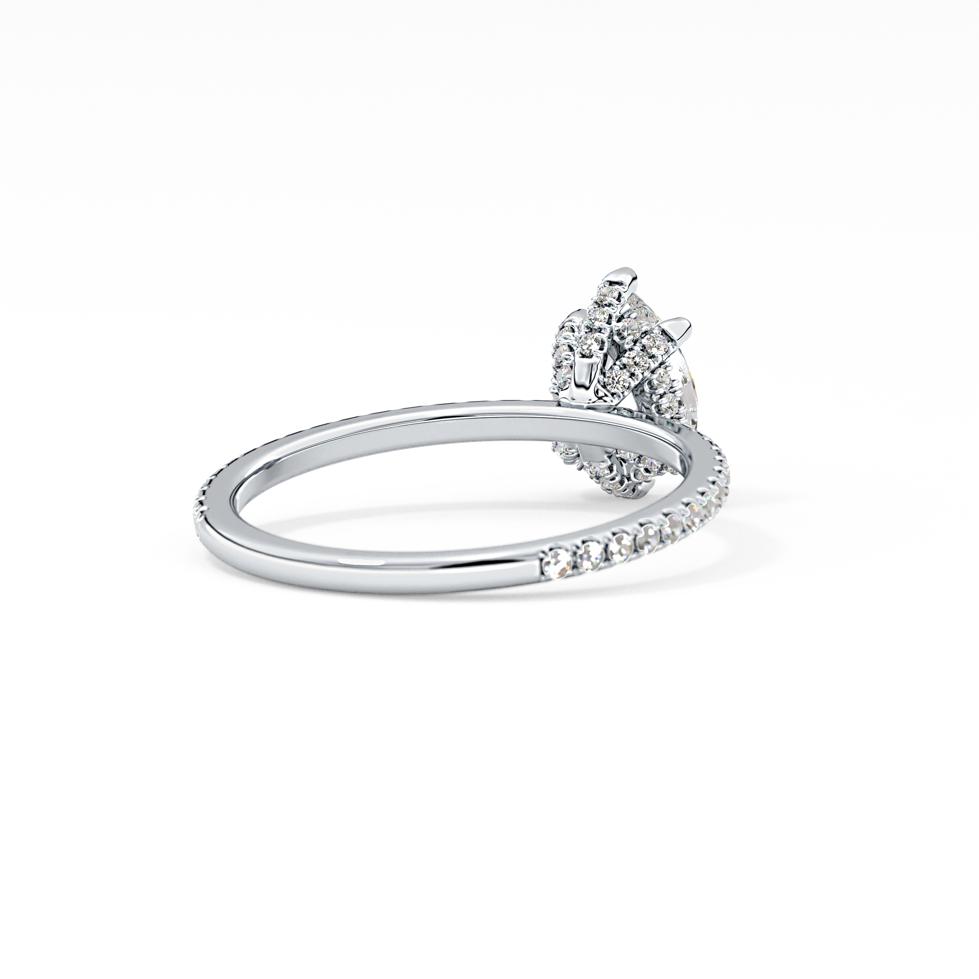 Pear Hidden Halo & Pave Lab Grown Diamond Engagement Ring