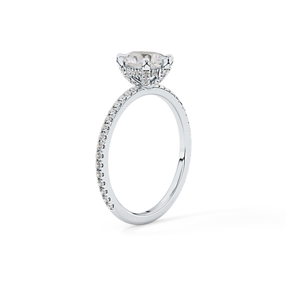 Pear Hidden Halo & Pave Lab Grown Diamond Engagement Ring