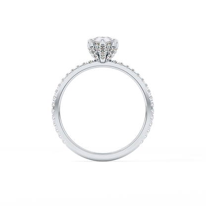 Pear Hidden Halo & Pave Lab Grown Diamond Engagement Ring