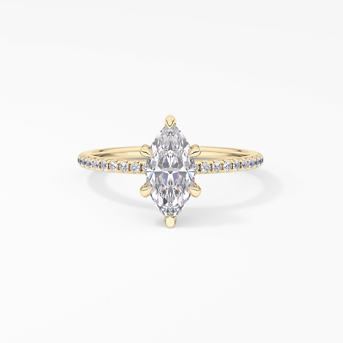 Marquise Halo & Pave Lab Grown Diamond Engagement Ring