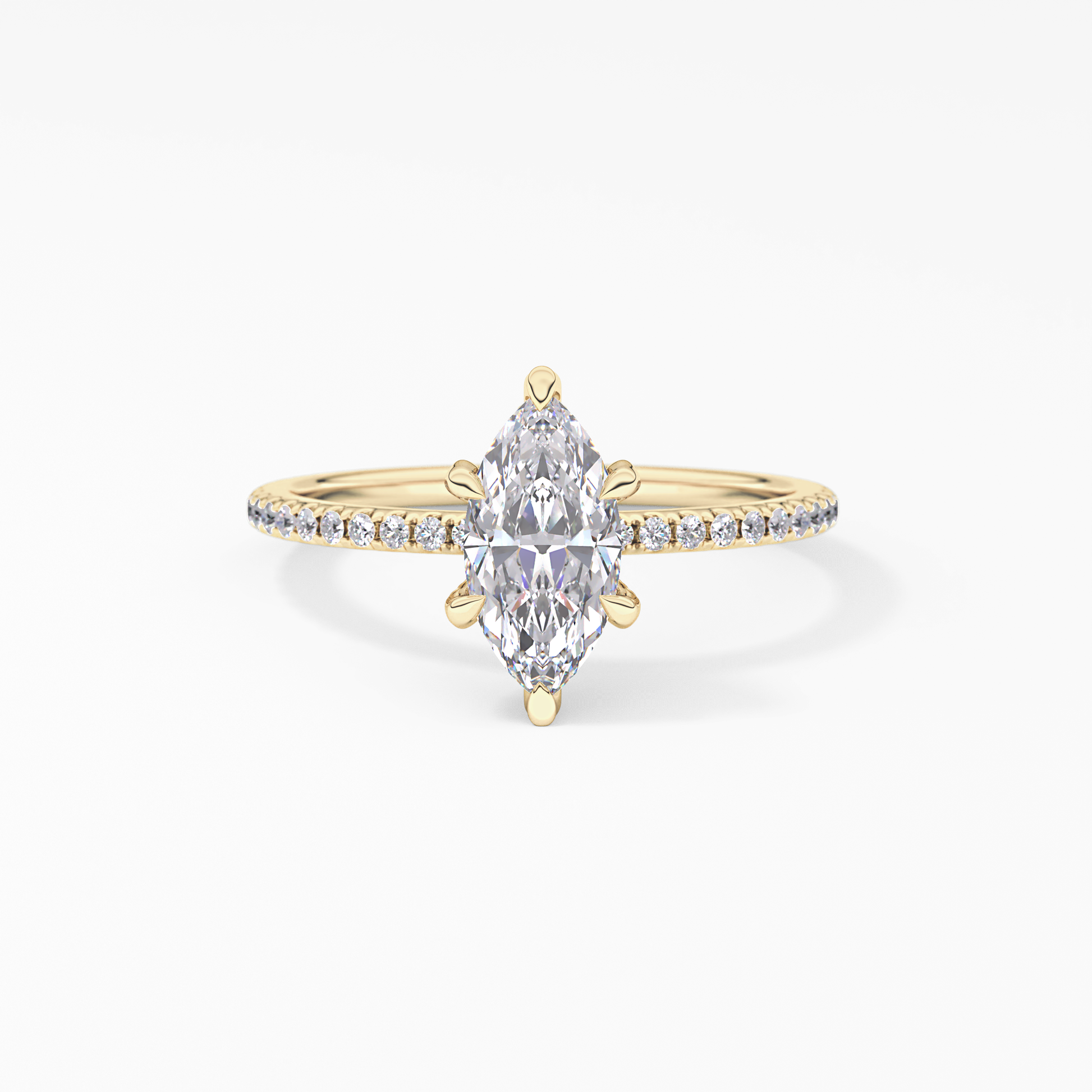 Marquise Halo & Pave Lab Grown Diamond Engagement Ring