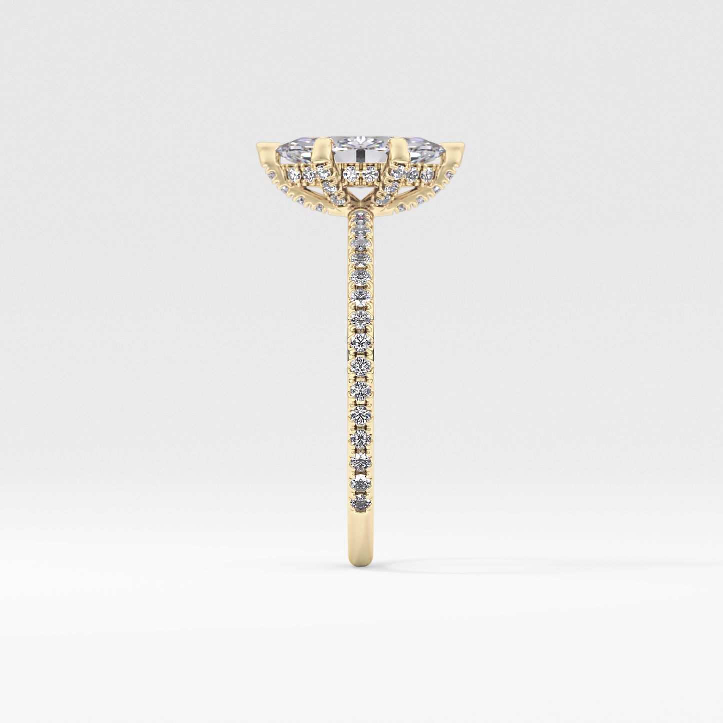 Marquise Halo & Pave Lab Grown Diamond Engagement Ring