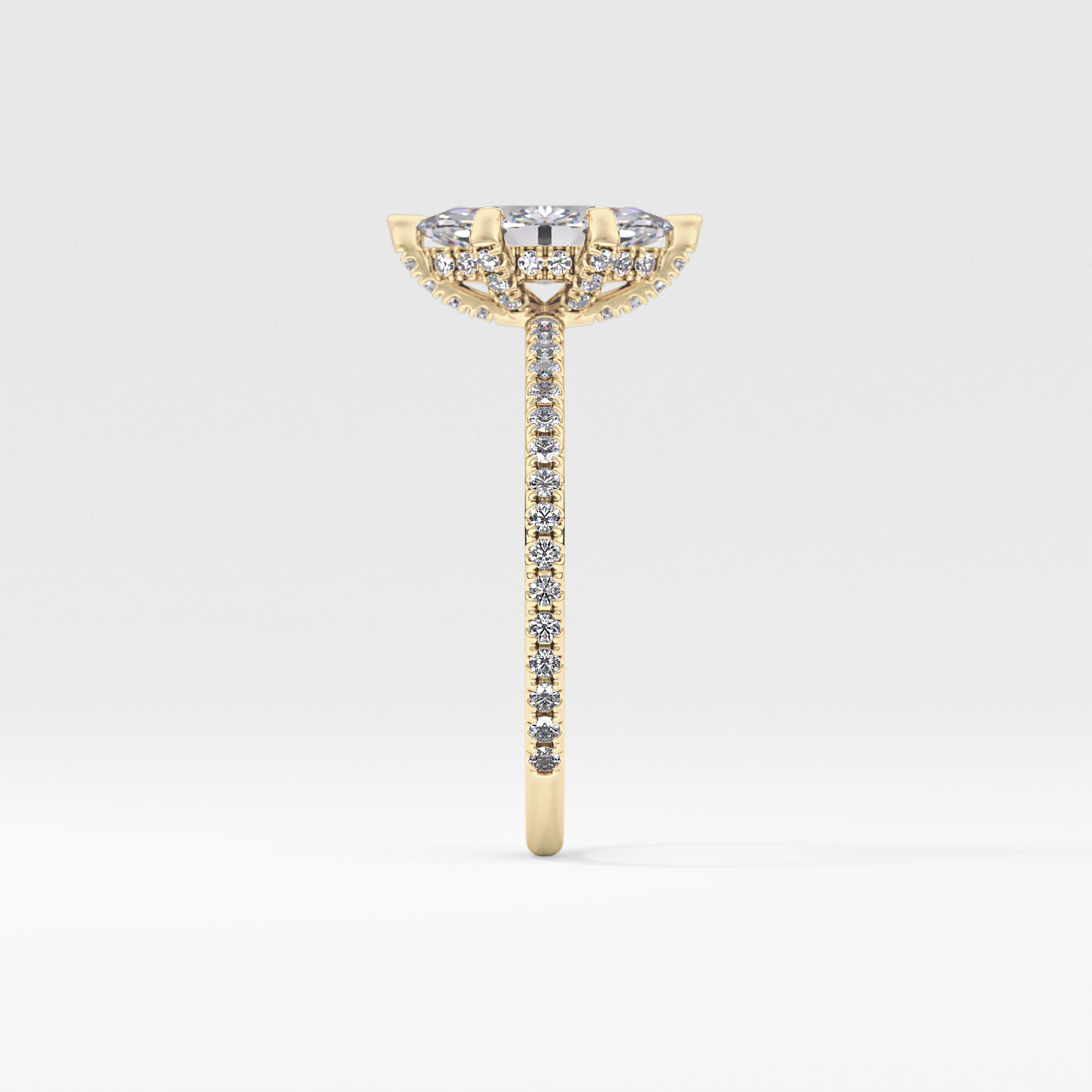 Marquise Halo & Pave Lab Grown Diamond Engagement Ring
