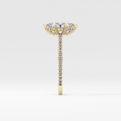 Marquise Halo & Pave Lab Grown Diamond Engagement Ring